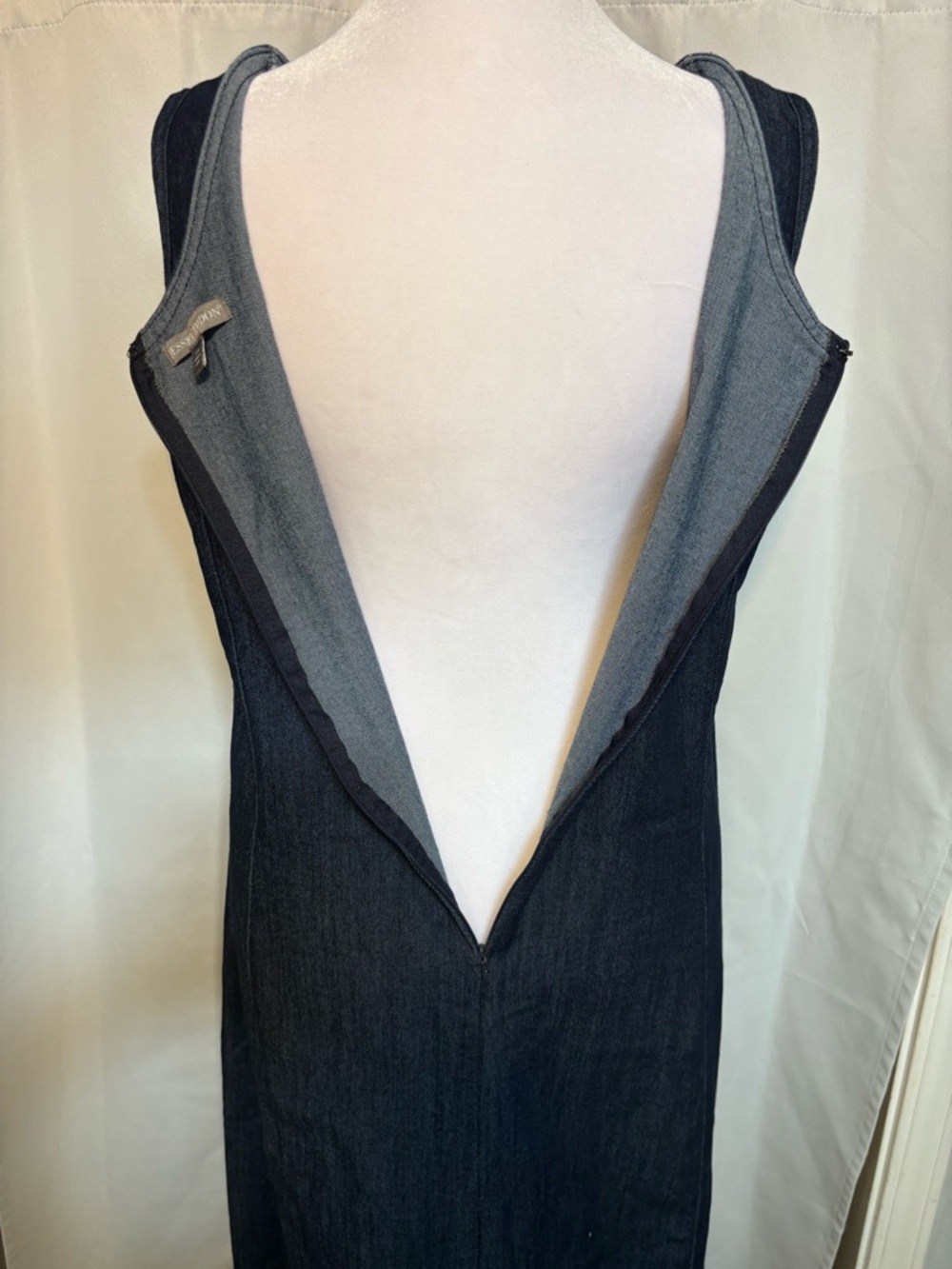 Jessica London Denim Maxi Dress Embroidered Floral Sleeveless Plus 18W - Picture 9 of 9